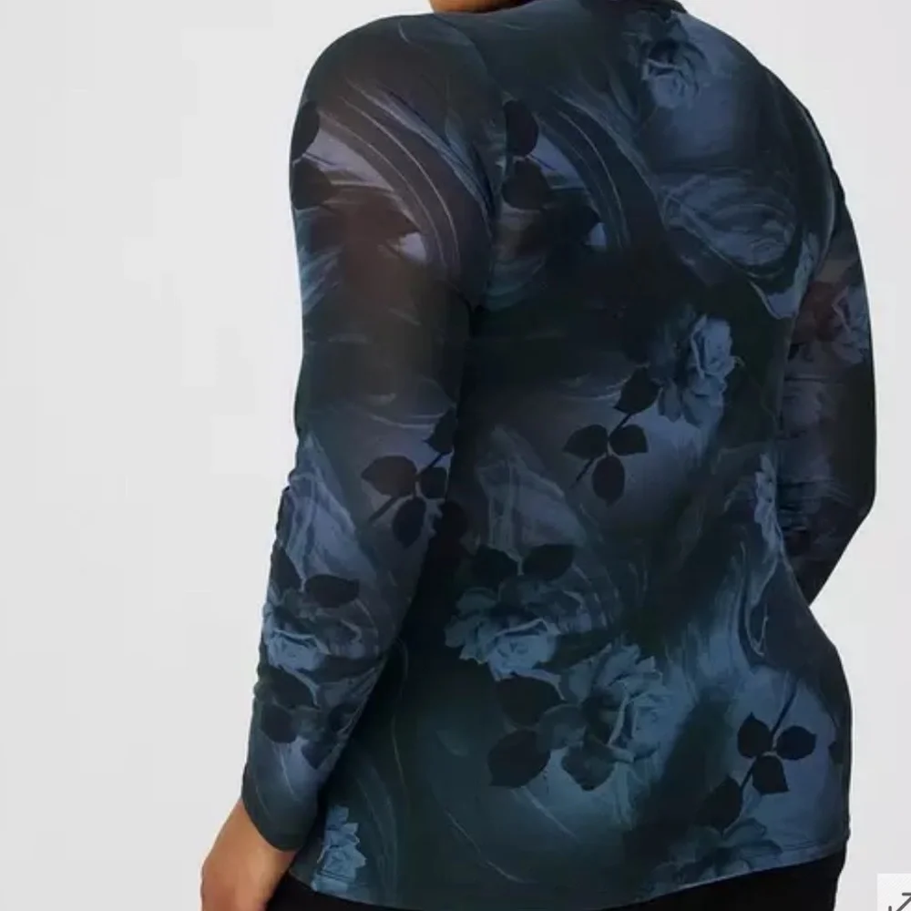 Torrid Mesh Crew Neck Long Sleeve Top - Picture 3 of 5